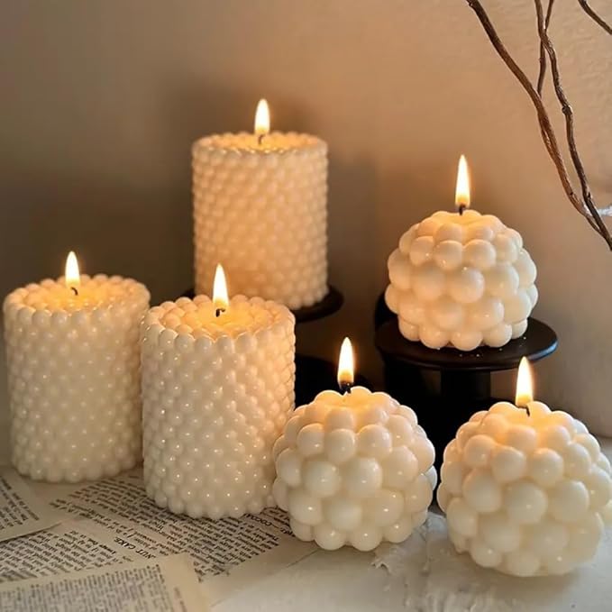 Silicone Candle Molds, 3D Bubble Sphere Scented Candle Mold, Cozy Atmosphere Design, Colorless, BPA Free, Silicone Molds for Candle Making, DIY, Resin, Wax, Soap, Clay, Chocolate Etc