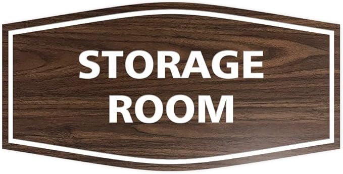 Signs ByLITA Fancy Storage Room Sign (Walnut) - Medium 5 Pack