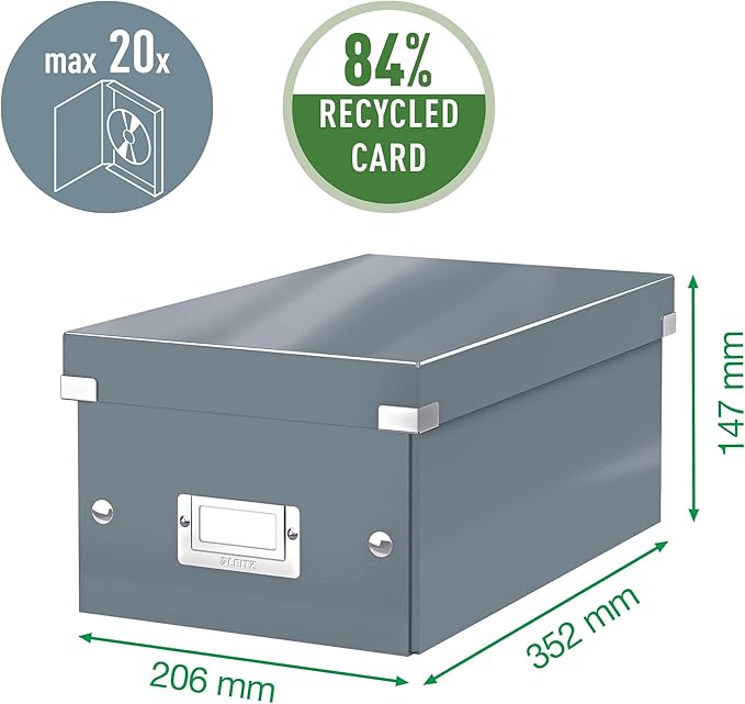 Leitz DVD Storage Box, Ice Blue, Click and Store Range, 60420051