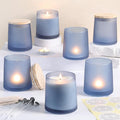 DARJEN 12 Pack Frosted Blue Candle Jars for Making Candles- 9 OZ Empty Glass Candle Making Jars with Making Kits, Candle Making Supplies Candle Containers for Home DIY & GIFS