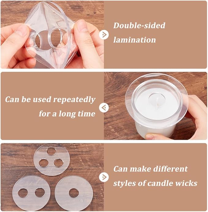 BENECREAT 6Pcs 3 Styles Candle Wick Centering Tool Holder, 1/2/3 Hole Acrylic Candle Wick Holder, Candle Wicks Centering Devices for Making Candles, Craft DIY