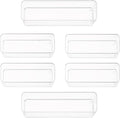 primebox Six Pcs. Plastic Clear Drawer Organizers. Stackable Storage Trays for Kitchen Utensils and Silverware. 2 Sizes. Stackable