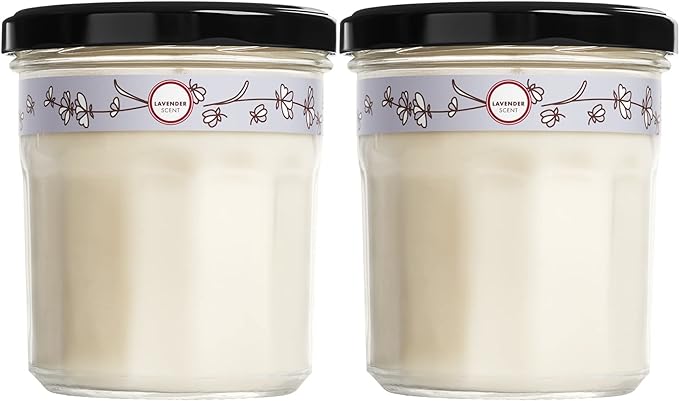 MRS. MEYER'S CLEAN DAY Lavender Soy Candle, Garden-Inspired Aromatherapy Homekeeping, 35 Hour Burn Time, Made with Essential Oils, 7.2 oz Large Glass Jar Candles (Pack of 2)