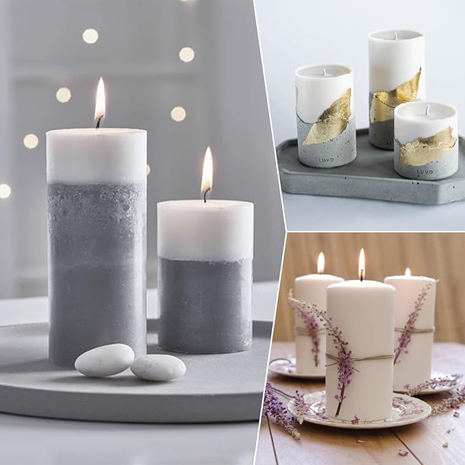 Cylinder Molds for Candle Making,4 Inch and 3.5 Inch Candle Making Molds Silicone,Large Pillar Silicone Molds for Aromatherapy Candles,Epoxy Resin,Casting,Wax, Soaps, Flower Specimen, DIY Clay Craft