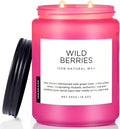 M&SENSE Wild Berries Scented Pink Candles for Home,110 Hour Long Lasting Large Soy NaturalCandles 19.4oz for Valentine's Day Holiday Birthday Gifts Home Decor