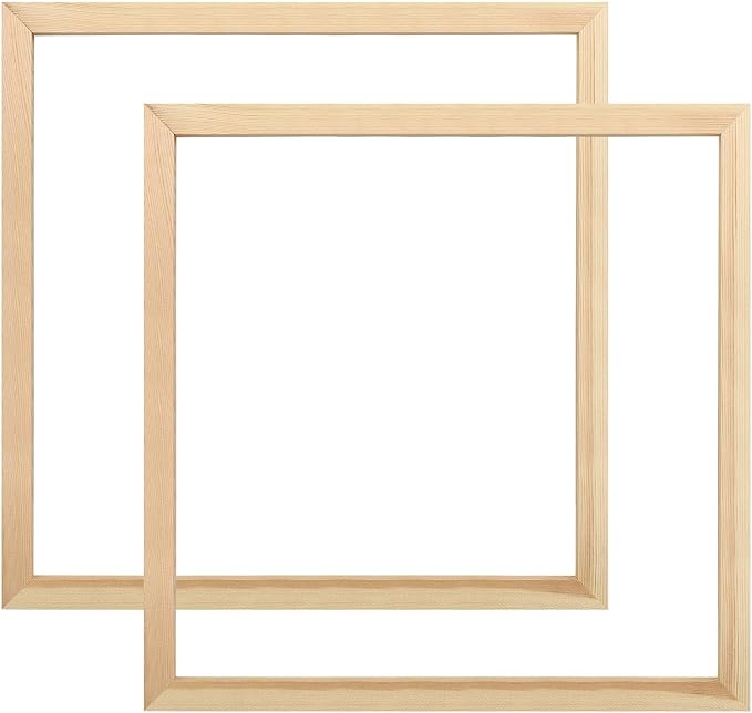 Wood Canvas Frames, Solid Wood Canvas Stretcher Bars Kits,Solid Wood Picture Frames for Oil Paintings,Prints,Posters,Wall Art Needlework,2 Pack(45 * 45cm/18 * 18")
