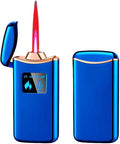 Smart Butane Lighter, Voice-Activated Sensor Torch Lighter with 4 Ignition Modes, Windproof Red Flame Refillable Lighters (Without Fuel) (Blue Ice)