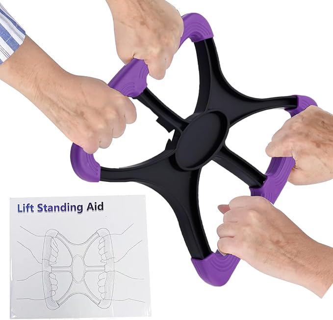 10.8" Standing Aid and Handicap Bar with Non Slip Handles Fall Assist Devices 450 Lbs Weight Capacity, Portable Mobility for Elderly Senior Patients, Disable and Caregivers (Purple)