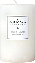 Aroma Naturals Holiday Essential Oil Vanilla & Peppermint Scented Pillar Candle, Cool Wish, 2.5 inch x 4 inch