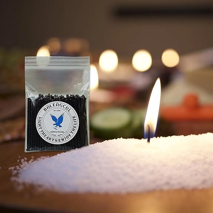 Pearled Candle Wick 2.2 Inch Black Cotton Wicks 200-Pack Premium Metal-Free & Lead-Free Candle Wicks for Candle Making