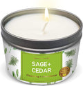 Magnificent 101 Long Lasting Sage + Cedar Smudge Candle - 6 Oz - 35 Hour Burn - Made of Soy Wax for Energy Cleansing & Manifestation - Let Abundance Flow Like an Endless River - Soy Candles