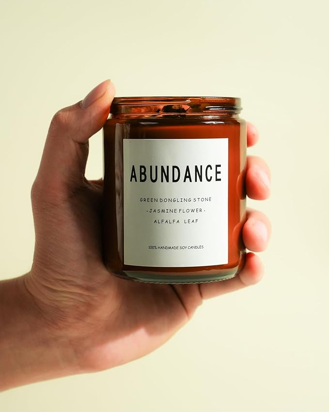 Natural Crystal Candle,Abundance, Crystal Ritual, Spiritual, Money Prosperity, Candle Spell.(Abundance)