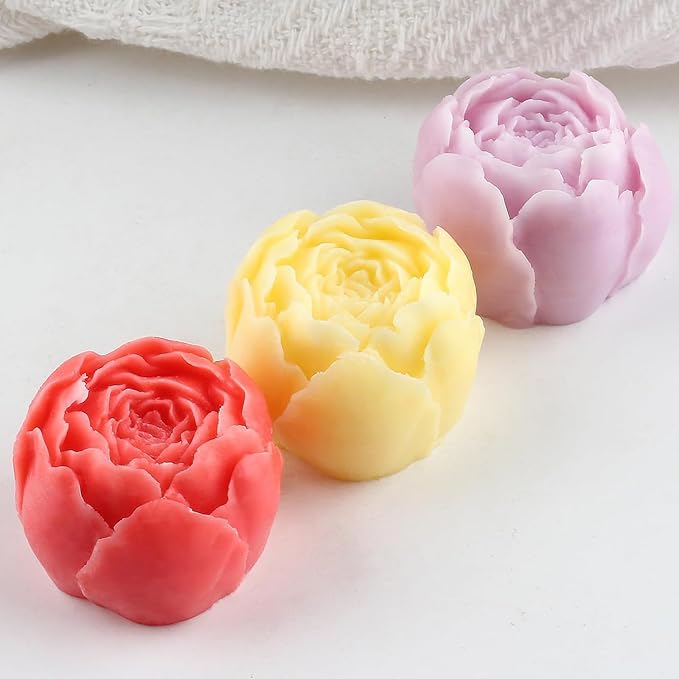 9 PCS Flower Candle Molds for Valentine‘s Day Rose Tulip Silicone Candle Mold Flower Shapes Moldes De Rosas Silicona para Velas for Soy Wax, Beeswax, Candle Making, Resin Craft