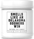 Smells Like an Oklahoma Sooners Win - Scented Soy Wax Candle (8.0 oz) 50-60 Hour Burn Time, Cotton Wick, Frosted White Glass Jar (Vanilla)