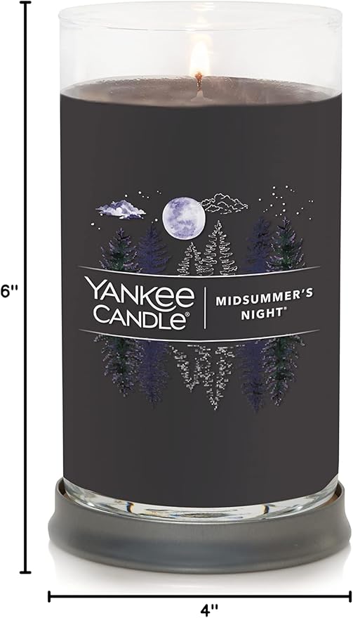 Yankee Candle Medium Pillar Scented Candle with up to 115 Hour Burn Time, Premium Plant Wax Blend for Consistent Burn, 14.25 oz Pillar Candle with Room Filling Fragrance, Midsummer's Night