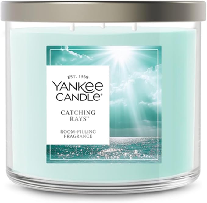 Yankee Candle Catching Rays, Scented Candle, 14.5oz 3-Wick Candle Jar with up to 40 Hours Burn Time