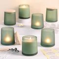 DARJEN 12 Pack Frosted Green Candle Jars for Making Candles- 9 OZ Empty Glass Candle Making Jars with Making Kits, Candle Making Supplies Candle Containers for Home DIY & GIFS