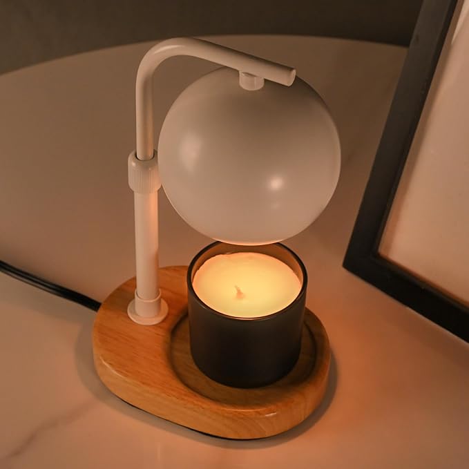Candle Warmer Lamp Timer - Birthday Gifts for Women Mom, Mothers Day Gifts, House Warming Gifts New Home Decor Modern Farmhouse Decor with 2 Bulbs Wax Melt Compatible All Jar Candles White