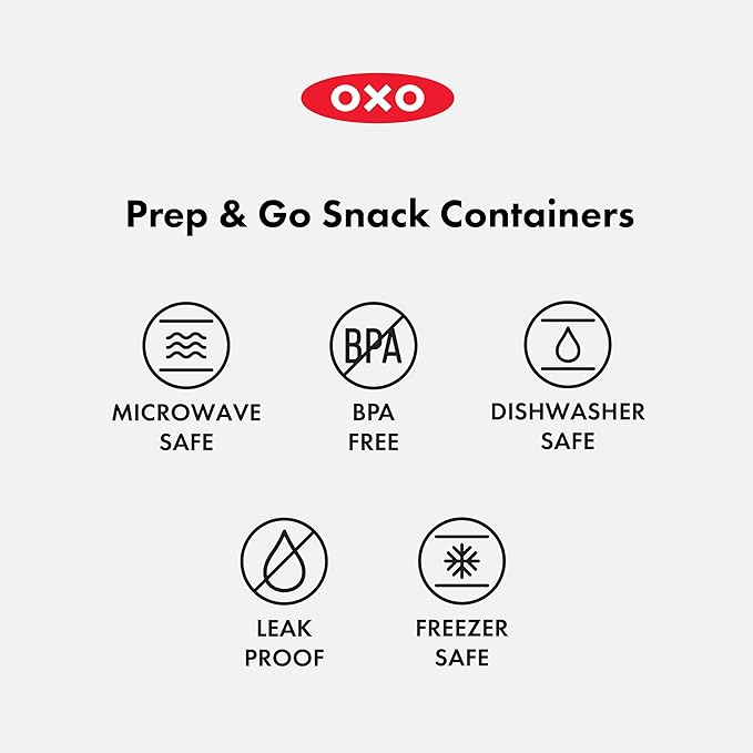 OXO Good Grips Prep & Go Slim Container with Removable Divider, Leakproof Reusable Small Meal Food Storage and Lid, Food Containers with Lids; Snack Organizer,1.8 Cups/0.4 L