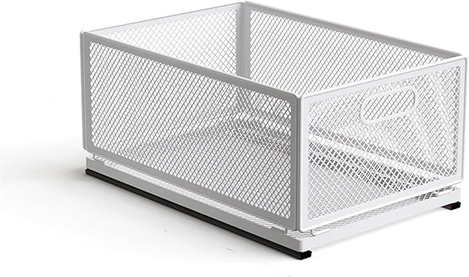 Pull Out Cabinet Organizer, Slide Out Drawers Fixed with Adhesive Nano Film, Pantry Shelves Sliding Drawer Storage Organization for Kitchen/Bathroom/Bedroom (19.7*13.8*8.3inch/50*35*21.2cm)
