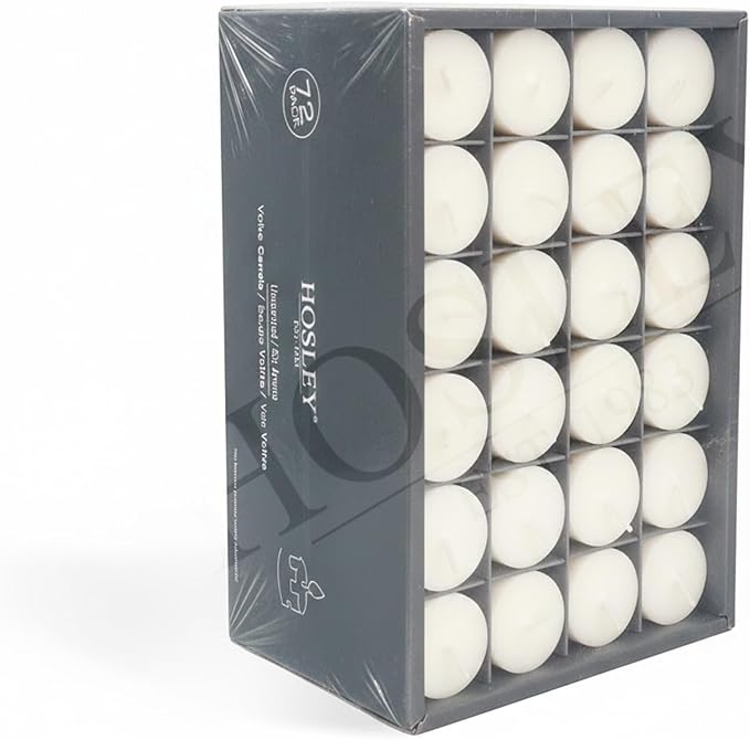 Hosley Unscented White Votive Candles, 72-Pack – Clean-Burning, Long-Lasting 10-12 Hour Burn – Ideal for Weddings, Home Décor, Spa, Events – Bulk Value for Versatile Use
