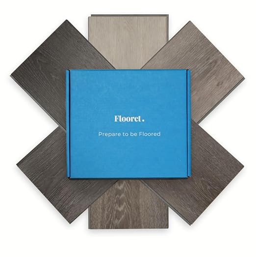 Flooret Luxury Vinyl Plank Flooring Grey Sample Kit | 6 Pieces of 12" Cut Samples from Real Planks | DIY Click Installation, 40 Mil Wear Layer, Waterproof and Scratch Resistant LVP