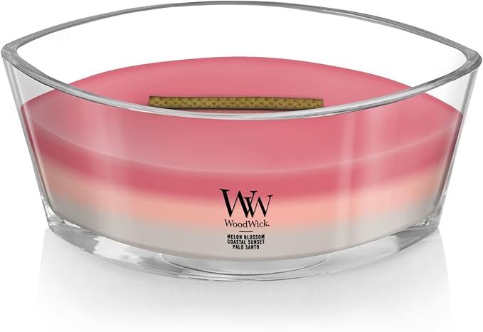 WoodWick Shoreline Trilogy Gifts for Women and Men, 16 oz Ellipse Trilogy Candle with Crackling Wick