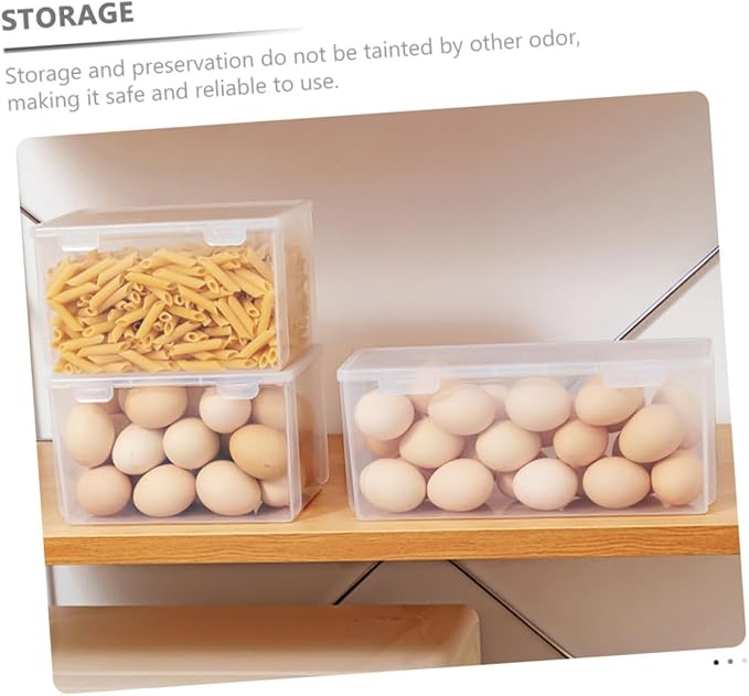 Large Capacity 2800ml Food Storage Container Set of 2, Refrigerator Vegetable Fruit Box with Egg Holder and Bread Keeper for Kitchen Fresh Keeping
