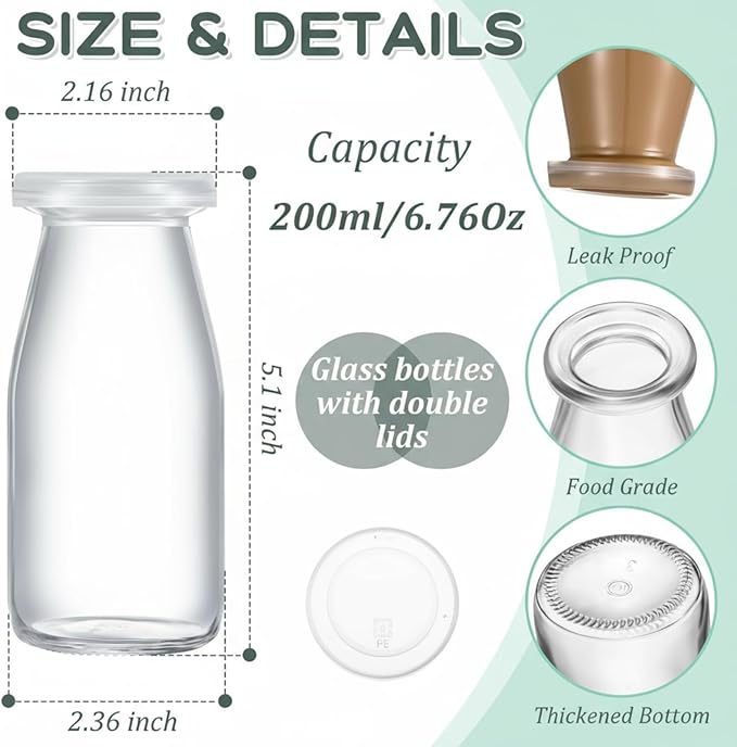 Zubebe 24 Pack 6 oz Glass Jars with 48 Lids - Versatile for Canning, Jams, Jellies, DIY Crafts, Single-serving Desserts & Christmas Gifts