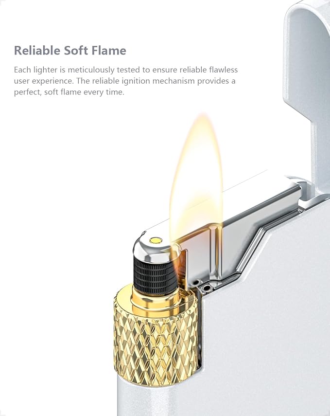 Pack of 2 Cool Mini Lighter Pocket Pipe Lighter Gas Butane Refillable with Adjustable Soft Flame Great Gift idea. Sold Without Gas