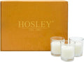 Hosley Set of 12 White Unscented Clear Glass Wax Votive Filled Candles. Hand Poured Vegetable Soy Wax Blend Up to 15 Hour Burn Time. Ideal Gift or Use for Weddings Aromatherapy Party Favor O3