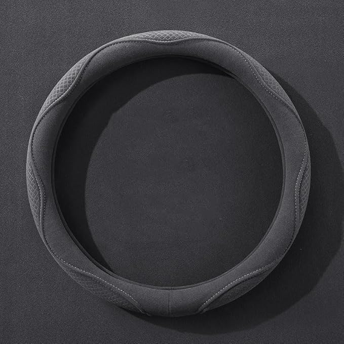 Car Steering Wheel Cover for Sonata SEL 2024, Leather Elastic Steering Wheel Protector Breathable Anti-Slip Steering Wheel Covers, Gray-O
