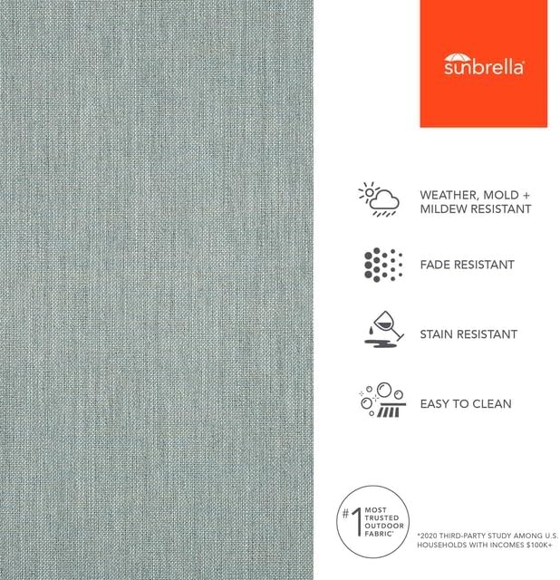 Sunbrella Outdoor Fabric by The Yard | Cast Mist | Official Sunbrella Seller | Indoor or Outdoor Upholstery Fabric for Chairs, Cushions, Drapery, Pillows, Furniture