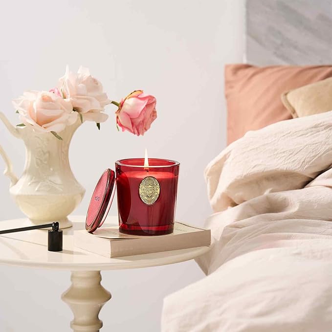 M&SENSE Natural Soy Candle | Wild Rose & Red | 9.2 oz, 50H Burn Time | Candle Gift for Her | Scented Candle for Valentine’s Day