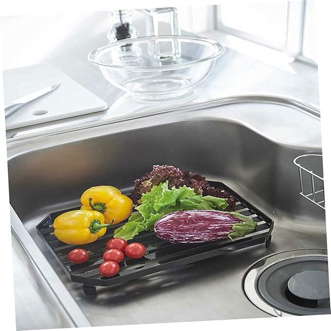 PRETYZOOM Multifunctional Kitchen Dish Drying Rack with Non Slip Four Legs and Wall Mountable Design for Cutlery Plates Bowls Storage and Countertop Organization