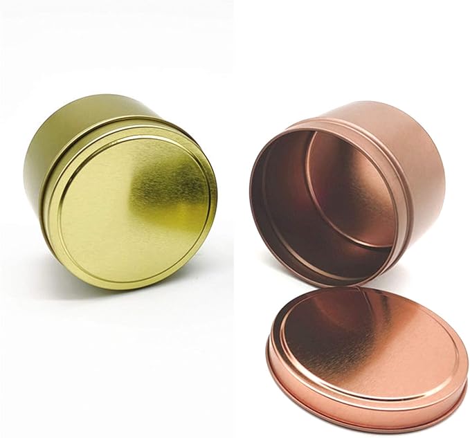 Unixing 16PCS 4oz Candle Tins for DIY Candle Making, Metal Round Candle Containers for DIY Candle Making, Arts & Crafts, Storage and Holiday Gifts, Black Gold Rose Gold Silver Candle Tins