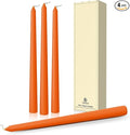 10-Inch Tall Dripless Taper Candles Set of 4 - Orange Tapered Candles, Perfect for Halloween,Fall - Smokeless, Unscented, Long Burning - Hand Poured, Colored Tall Candlesticks - Thanksgiving