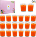 20 Packs Unscented Orange Votive Candles in Clear Glass, Small Bulk Natural Soy Wax Scentless Fall Colored Candles for Thanksgiving Halloween Harvest Home Holiday Spa Decoration