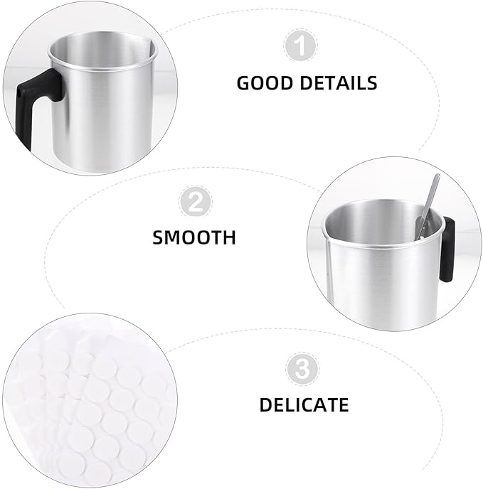 OATIPHO Stainless Steel Candle Melting Pot DIY Scented Candle Kit Wax Pouring Cup for Family Crafting and Wax Melting Random Color