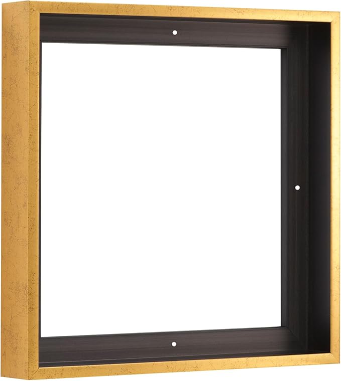 Pixy Canvas Floater Frame 48x48 for 1-1/2 (1.5) inch Deep Canvas Paintings/Canvas Prints/Wood Canvas Panels/Wall Art/Wall Decor/Home Decor/Artwork (Rustic Gold, 48 x 48 inch, Square)