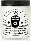 Scented Candles, Lavender Eucalyptus Candles for Home Scented, 7oz Soy Wax Aromatherapy Candle, Calming Candle, Birthday Gifts for Women & Men (May All the Good Things Come to You, Black)