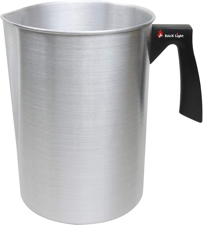 EricX Light Candle Making Pouring Pot, 4 pounds, Dripless Pouring Spout & Heat-resisting Handle Designed Wax Melting Pot, Aluminum Construction Candle Making Pitcher