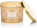 M&SENSE Plaid Pattern 3 Wick Soy Candles,11.64 oz Large Golden Fig Scent Candle for Relaxation, Gifting, Home Décor | for Bedroom, Office, Party