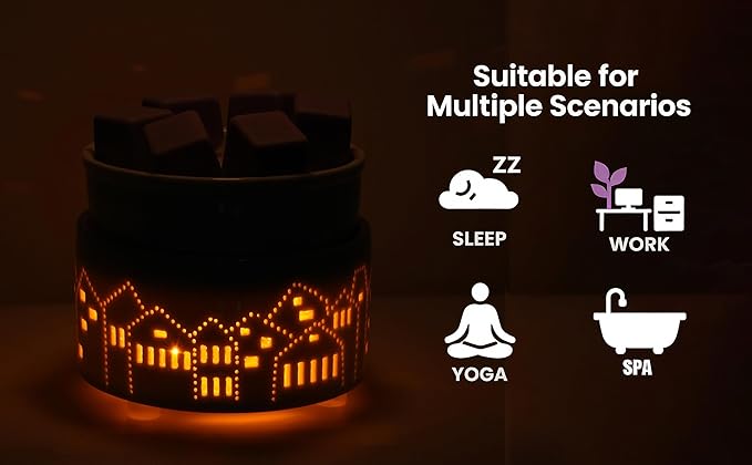 Ceramic Electric Wax Melt Warmer & Cube Oil Melter Cute Small Warmers Aromatherapy for Home Decorative Burner Melts Scented Candle Tart Scent Warm Fragrance