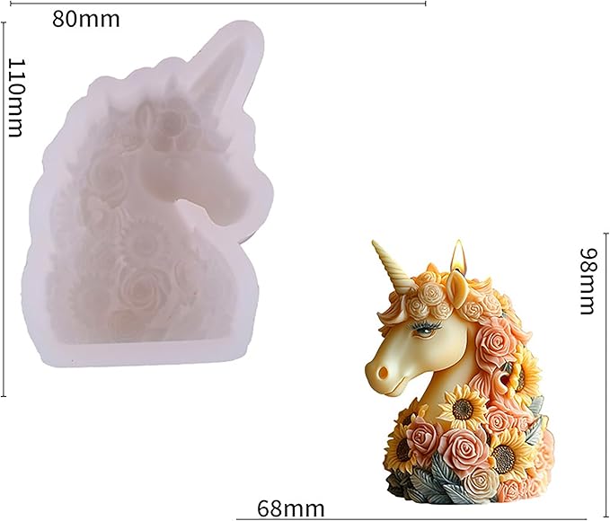Horse Silicone 3D Flower & Rose Mold - Peony & Candle Making Molds for Resin, Clay & Soap Craft Supplies