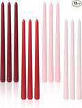 Viyffo Taper Candles, 12 Inch, 12 Pack, Red Ombre – Unscented, Smokeless Design, Up to 8-Hour Burn – Tall Candlesticks for Table Decor, Weddings & Dinners