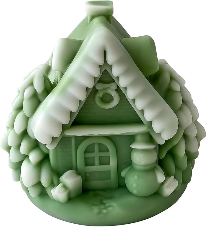 Christmas House Christmas Cylinder Candle & Resin Mold - Resin Casting Silicone Molds for Home Decor & Candle Making Wave Spiral Mold