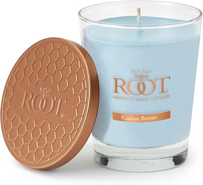 Root Candles Scented Candles Honeycomb Beeswax Blend Premium Handcrafted Candle, Large Veriglass, Cotton Breeze
