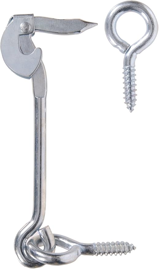 Hardware Essentials 851936 Safety Hook and Eye Latch Zinc 6"