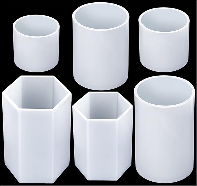 Silicone Candle Molds for Candles Making, 4PCS Cylinder and 2PCS Hexagon Resin Mold for Candle, DIY Crafts